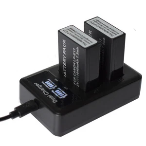 2X Battery Pack +USB Charger for Canon LP-E17 LC-E17 & Canon EOS M6 Mark II - Picture 1 of 12