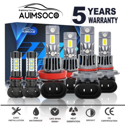 For Cadillac SRX Premium Sport Utility 2010-2016 LED Headlight Fog Lights Bulbs - Image 1 of 4