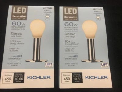 Kichler 60W A15C Candelabra LED Energy Efficient Replacement Bulbs Set Of 2 - Image 1 of 4