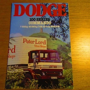 DODGE 100 Series COMMANDO 7.38-20 tons Truck Lorry UK Market Brochure 1977 - Picture 1 of 1