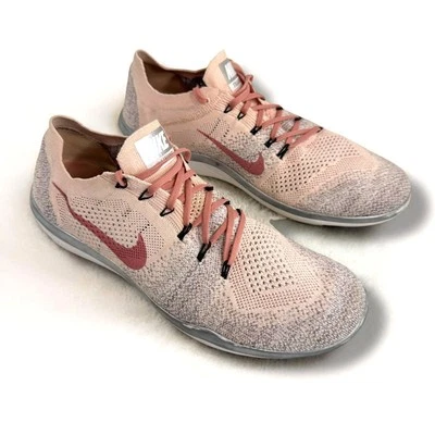 Nike Flyknit Racer Shoes Womens Size 12 Pink Gray Lightweight Running Sneakers - Image 1 of 4