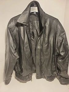 Mercedes-Benz Herren Bomberjacke schwarz Leder L Echtleder Logoärmel - Bild 1 von 22