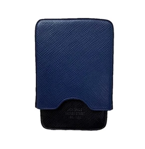 Jack Spade Slide Case Wallet Two Piece Card Holder Crossgrain Black Blue Leather - Picture 1 of 12