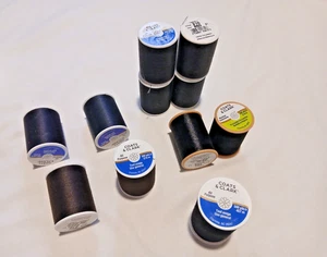 Dark colors Coats and Clark thread mixed lot, 11 spools of thread, polyester - Picture 1 of 3