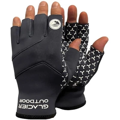  Cold River Fingerless Fishing Gloves for Men and Women - Medium Black - Image 1 of 4