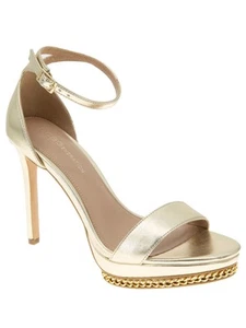 BCBGENERATION Womens Gold 1" Platform Chain Noelli Stiletto Heeled Sandal 9 - Picture 1 of 11