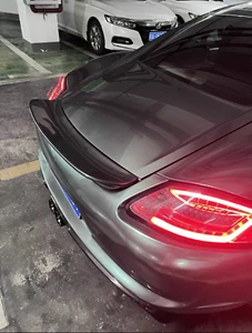 For 987 Porsche Cayman S 2006-2012 Real Carbon Fiber Ducktail Spoiler Rear Wing - Foto 1 di 8