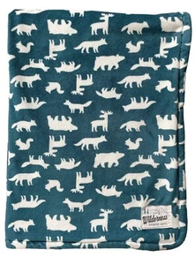 Manta Carters Green Little Wilderness Dept Animales Bebé Oso Zorro Ciervo Alce - Imagen 1 de 4