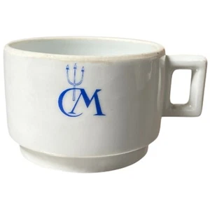 Vintage Club Med Limoges France Alumunite Porcelain Coffee Cup CM Logo Resort - Picture 1 of 6