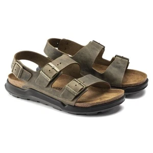 Birkenstock Milano Rugged Men Oiled Leather sandals faded khaki EU 43 regular - Picture 1 of 14