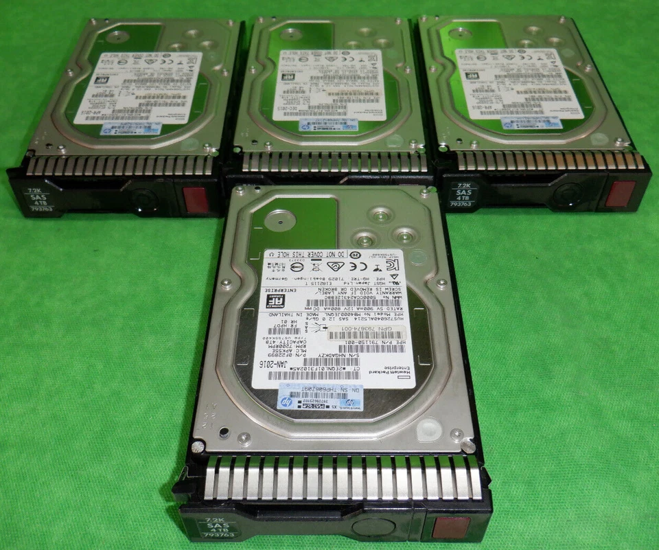 HP 793763-001 791150-001 4TB 7.2K 12G SAS 3.5 HDD con Caddy LOTE DE 4 PIEZAS Foto 1 de 3