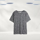 Ex Hush Women?S Short Sleeve Leopard Print T-Shirt In Grey (Defect)