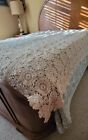 Vintage Farmhouse Crocheted Coverlet Shown on Full Size Bed 