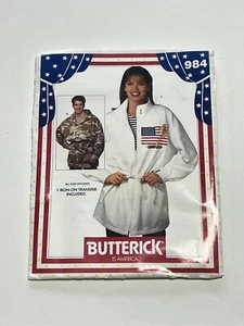 Jacket Unisex Size XS-L New Pattern B984 Drawstring Waist Hood Iron On USA Flag - Picture 1 of 3