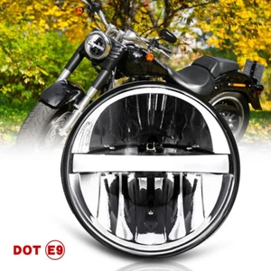 5.75'' 5-3/4 Inch LED Headlight Projector High Low Beam DRL For Dyna Sportster - Picture 1 of 9