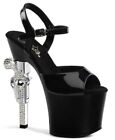 PLEASER BONDGIRL-709 Women's Gun Heel Platform Ankle Strap Sandal Shoes size 5