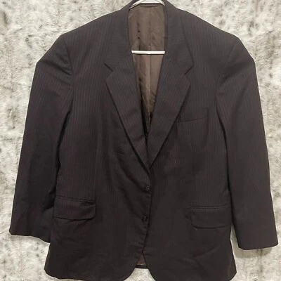 Tom James Filo A'Mano Holland and Sherry Wool Blazer Mens 44 Black Pinstriped - Image 1 of 4