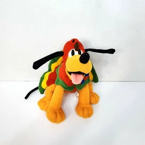 Disney Store Thanksgiving Turkey Pluto Beanie 8" Bean Bag Plush - Picture 1 of 10