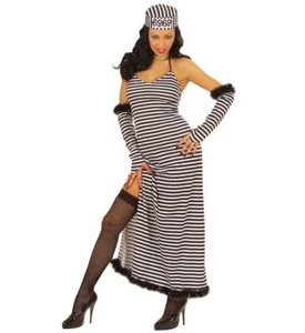 Sexy Convict Prisoner Belleza Mediano Reino Unido 10-12 Damas Elegante Vestido Disfraz - Imagen 1 de 1