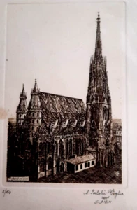 Etching St Stephens Chapel Vienna 5/150 Alexandra Salehi-Vogler Studio Wienblick - Picture 1 of 9