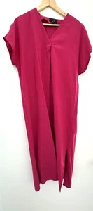BANANA REPUBLIC Solid Pink Long Linen Dress Small - Picture 1 of 7