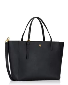 Tory Burch 136091 Emerson Borsa a tracolla piccola tote con cerniera nera in pelle - Foto 1 di 6