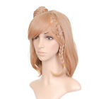 Dirty Blonde Short Length Anime Cosplay Costume Wig with Braid