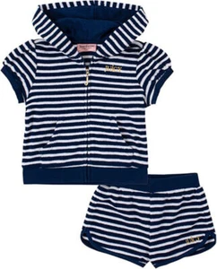 Juicy Couture Girls Navy 2pc Short Set Size 4 5 6 6X 7 8/10 12 - Picture 1 of 1