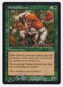 Silver Signed Simian Grunts HP Urza's Legacy Artist Pete Venters 1999 MTG Magic! - Picture 1 of 2