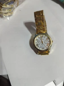 GOLD TONE MENS WATCH - Picture 1 of 5