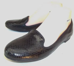 Messeca Womens Shoes New York US 7 Black Snake Emboss Leather Ballet Flats 1898 - Picture 1 of 9