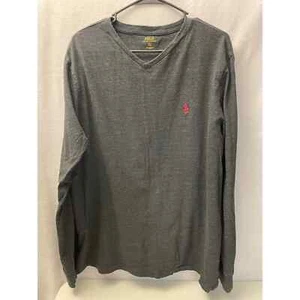 Polo by Ralph Lauren T shirt Men's Dark Gray Long Sleeve Size XL, V neck shirt - Picture 1 of 4