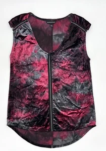Rock Republic Shirt Womens Small Red Black Blouse Sleeveless High Low Round neck - Picture 1 of 6