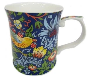 Taza de té de café azul fresa Fine Bone China William Morris con taza de mango 415cc - Imagen 1 de 1
