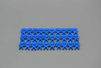 LEGO 30 x Halter blau Blue Plate Modified 1x1 with Clip Vertical 4085 - Bild 1 von 3