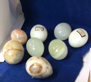 Mixed Lot(8) Alabaster Eggs Hand Polished - Picture 1 of 2