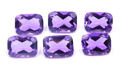 10X14 MM Lab Created Amethyst Cushion Cut Lot Loose Gemstone For Jewelry P-2916 - Image 1 of 4