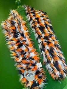 NFL Denver Broncos Furry Scarf with Silver Emblem NWT - Picture 1 of 4