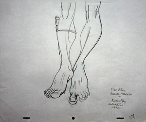 FIRE & ICE 1982 Brian RAY Signed Hand Drawn Production SUBHUMAN Pencil #RB - Picture 1 of 2