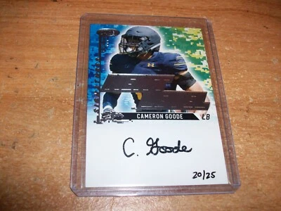 2022 Sage High Series Silver Next Football Cameron Goode Rookie Auto Card 20/25 - Image 1 of 2