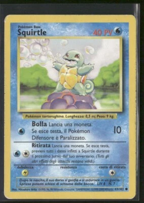 Pokemon TCG Squirtle 63/102 Unlimited Base Set Italian - Image 1 of 4