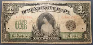 CANADA 1 DOLLAR 1 DOLAR 1917 P32e BC - Picture 1 of 2