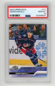 Tarjeta de novato 2023-24 cubierta superior #711 Young Guns radiocontrol Adam Fantilli - PSA 10 GEMA MT - Imagen 1 de 1