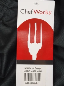 CHEF WORKS DRAWSTRING PANTS BLACK NBBP-000 5XL NWT - Picture 1 of 9