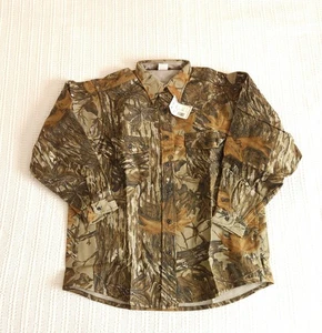 VTG Deerskin Gander Mountain Camo Heavyweight Melton Shirt Co Men's XL NEW - Picture 1 of 4