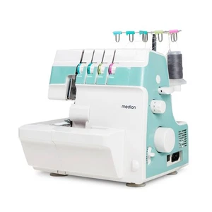 MEDION Overlock Nähmaschine SO90 90 Watt  LED Licht umfangreiches Zubehör türkis - Bild 1 von 10
