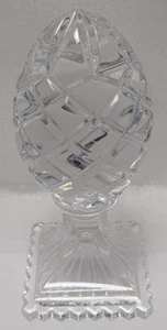 Vintage Genuine Crystal Hand Cut Egg Shaped Pedestal Paperweight Poland - Picture 1 of 6