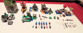 Lego Minecraft Sets 21102, 21113, 21123, 21129, 21152 Incomplete