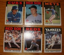 1986 Topps Baseball Lot of 20 - You Pick 'em- Stars Included-Finish your sets