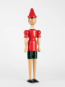 PINOCCHIO BURATTINO DI LEGNO ARTIGIANALE CON NASO INTERCAMBIABILE 60 cm – Art.10 - Foto 1 di 1